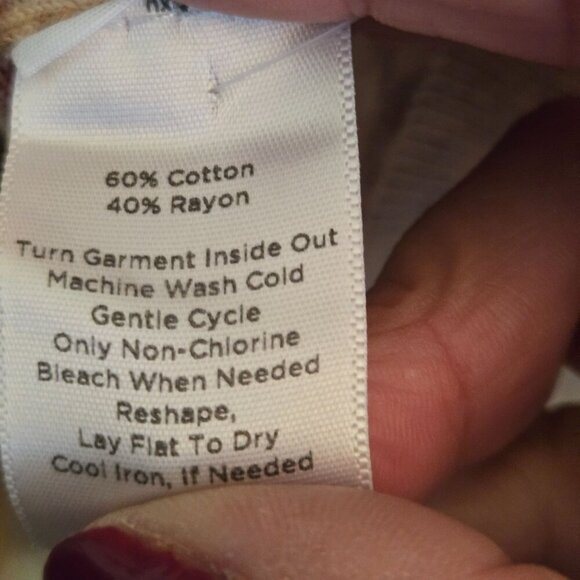 Talbots Tan Floral Seed bead Cardigan Sweater Tan Peach Size Sp - Picture 6 of 6